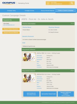 Screenshot of Functional Marketing Portal Prototype